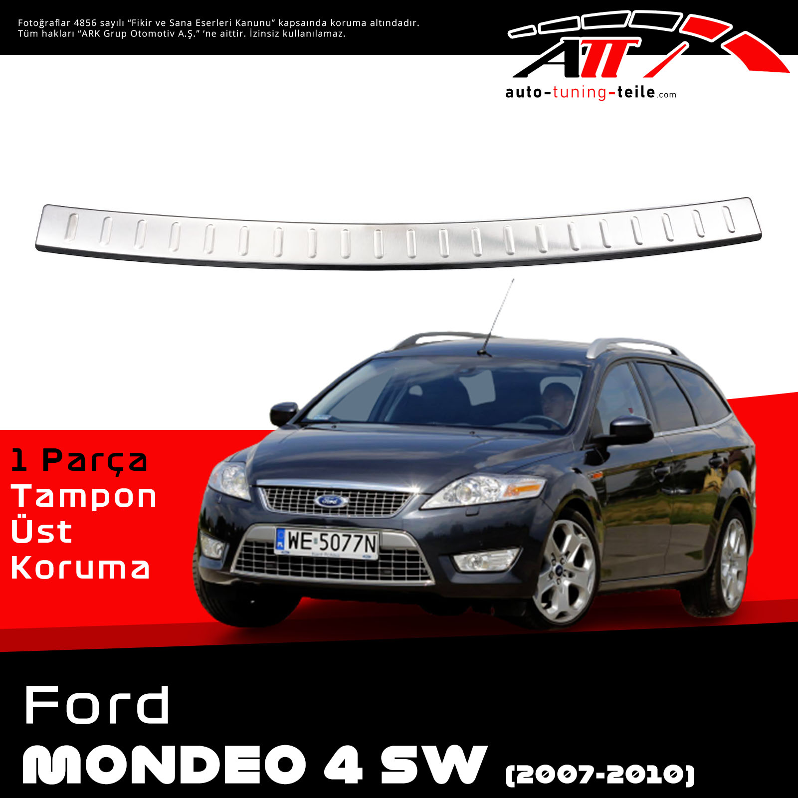 ARKA TAMPON ÜSTÜ FORD MONDEO TURNIER 4 bj 2007-2010 CHROM