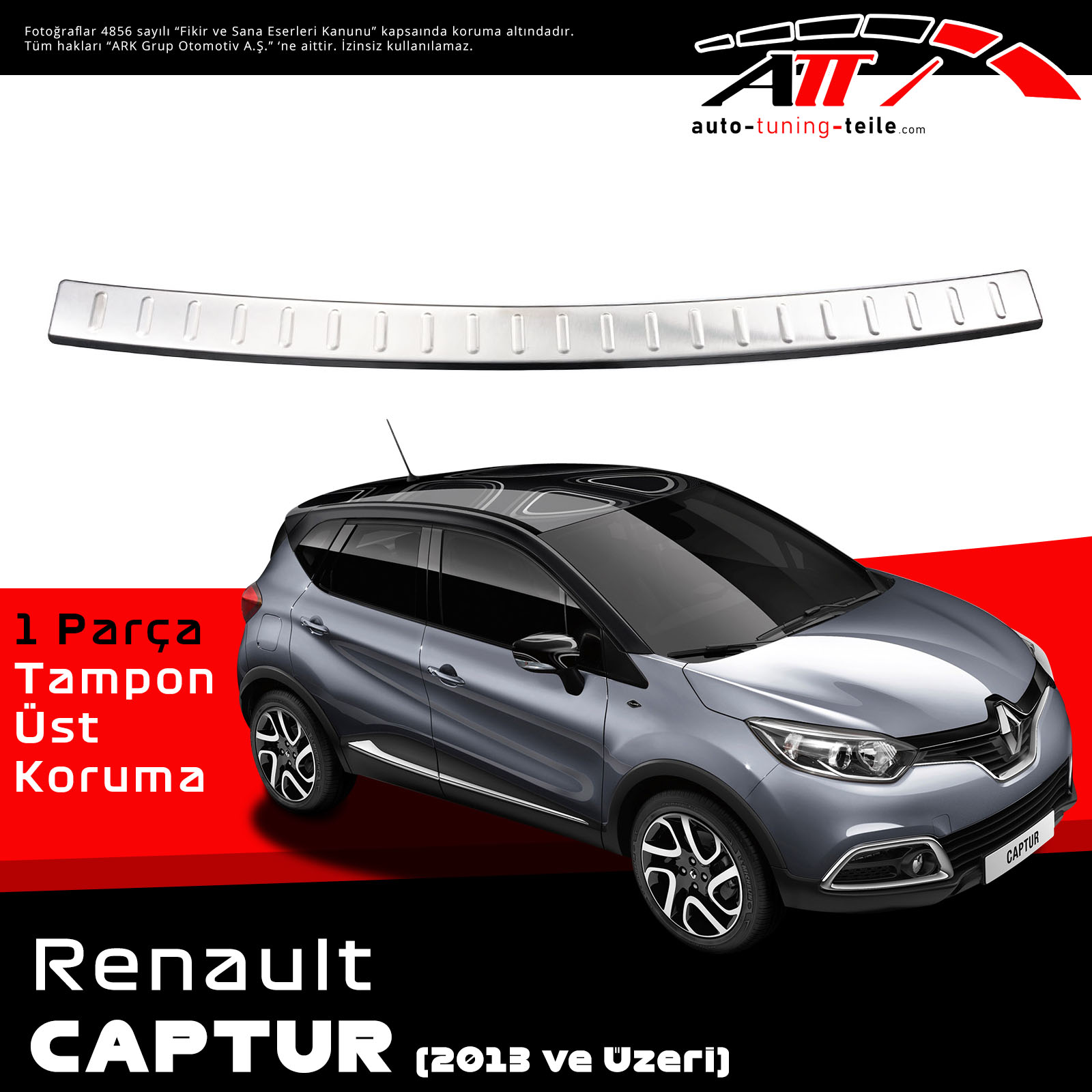 REAR BUMPER SILL COVER S. STEEL RENAULT CAPTUR 2013 CHROM