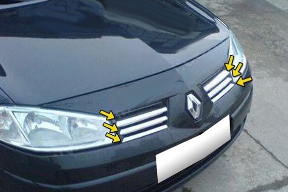 Renault Megane 2 2004-2006 6 Pcs. Front Grill Chrome 