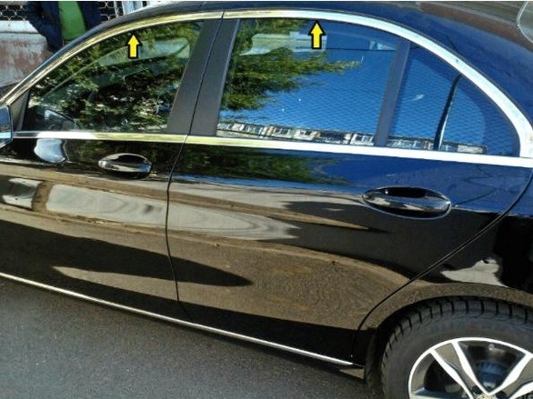 MERCEDES W205 C SERİES CHROM CAM ÜST ÇITASI 4 PCS. 2014-2021